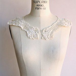 Vintage Antique 1900s Lace Collar, Ivory Detachable Blouse  or Dress Yoke